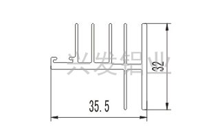 双边齿散热器04----兴发工业铝型材